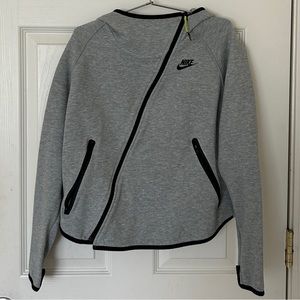 grey, asymmetrical Nike women's jacket